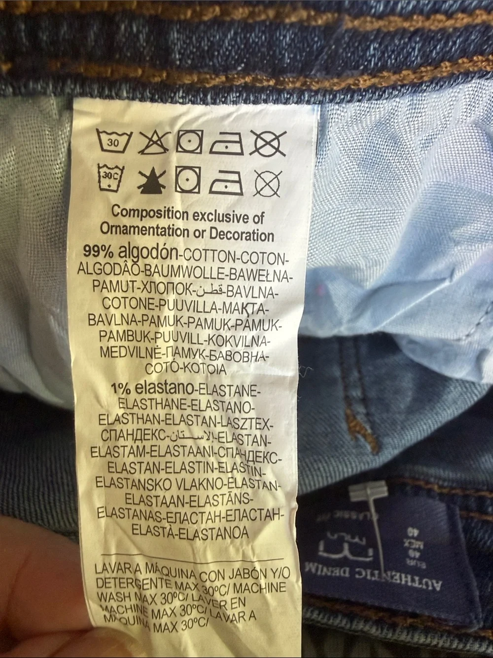 Milano MLN Men's Straight Jeans in Dark Blue Denim. Size 40